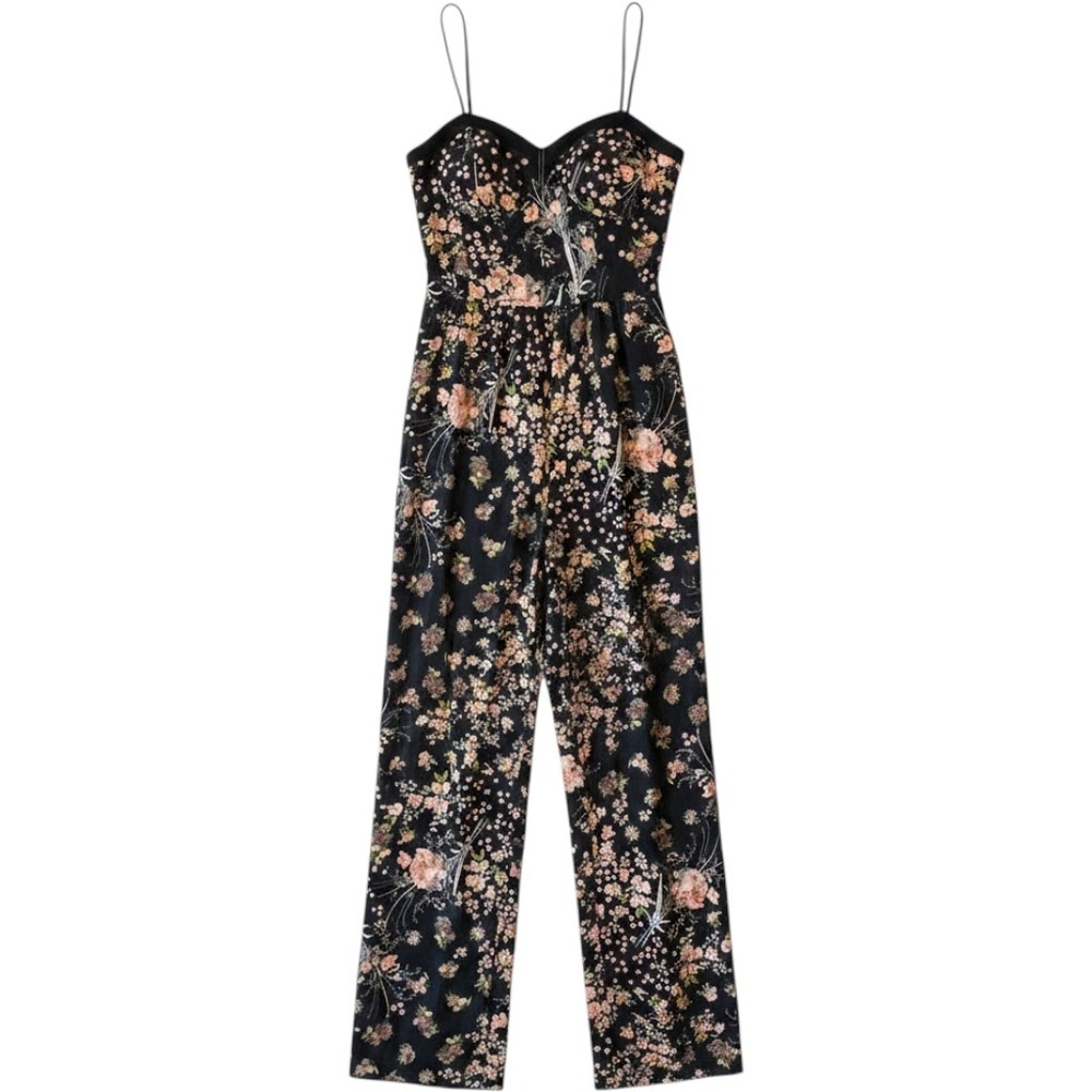 Band of The Free Floral Jumpsuit Smocked Back Sleeveless Y2K Style Romper